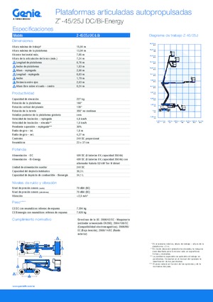 Zglobna podizna platforma na kotačima Genie Z-45/25J Bi-Energy