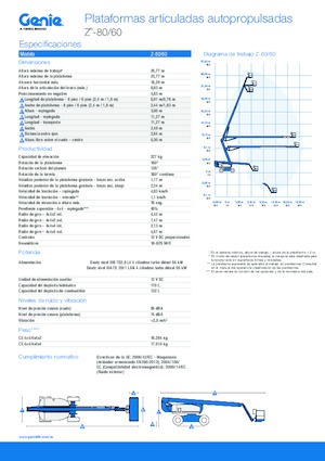 Zglobna podizna platforma na kotačima Genie Z-80/60