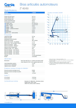 Zglobna podizna platforma na kotačima Genie Z-80/60