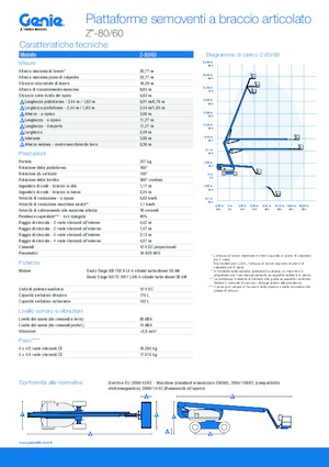 Zglobna podizna platforma na kotačima Genie Z-80/60