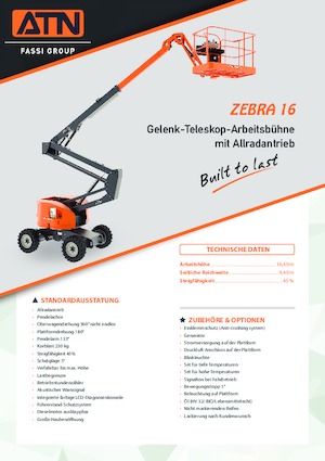 Zglobna podizna platforma na kotačima ATN ZEBRA 16