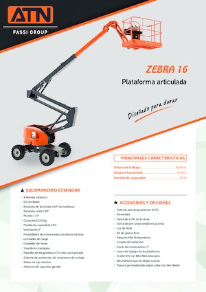 Zglobna podizna platforma na kotačima ATN ZEBRA 16
