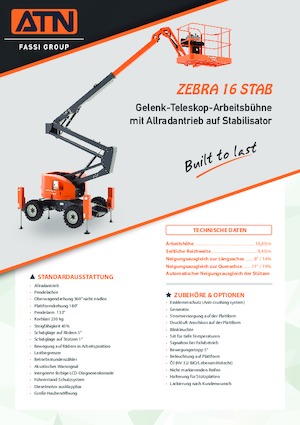 Zglobna podizna platforma na kotačima ATN ZEBRA 16 STAB