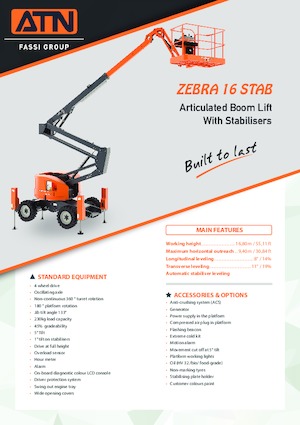 Zglobna podizna platforma na kotačima ATN ZEBRA 16 STAB