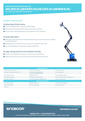 Zglobna podizna platforma na kotačima Sinoboom AB15ERJN