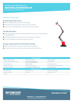 Zglobna podizna platforma na kotačima Sinoboom AB490ERJN