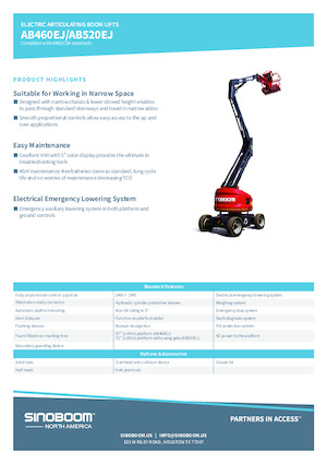 Zglobna podizna platforma na kotačima Sinoboom AB460EJ