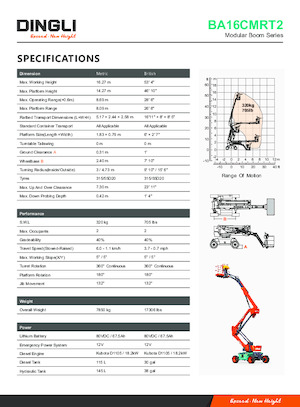 Zglobna podizna platforma na kotačima Dingli BA16CMRT2