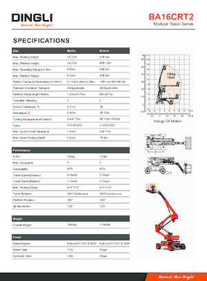 Zglobna podizna platforma na kotačima Dingli BA16CRT2