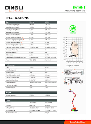 Zglobna podizna platforma na kotačima Dingli BA16NE