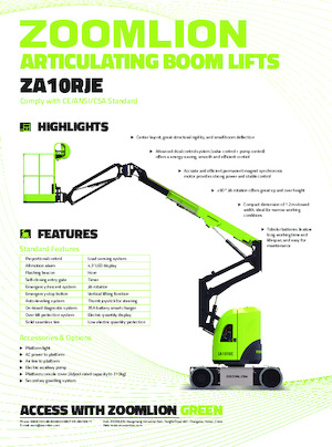 Zglobna podizna platforma na kotačima Zoomlion ZA10RJE