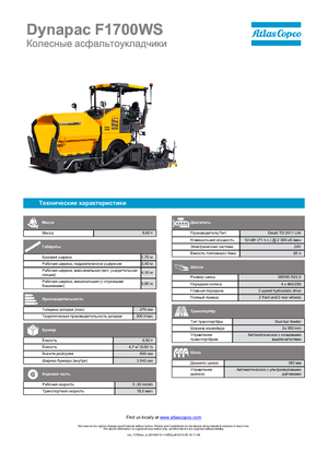 Asfaltni finišeri na kotačima Dynapac F 1700 WS