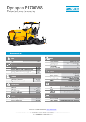 Asfaltni finišeri na kotačima Dynapac F 1700 WS