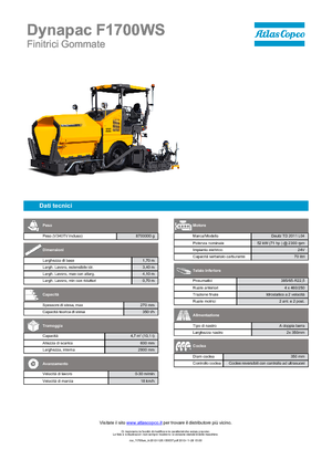 Asfaltni finišeri na kotačima Dynapac F 1700 WS