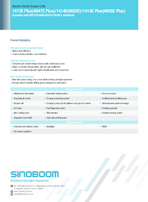 Dizalice na škare na kotačima Sinoboom 1412E Plus 