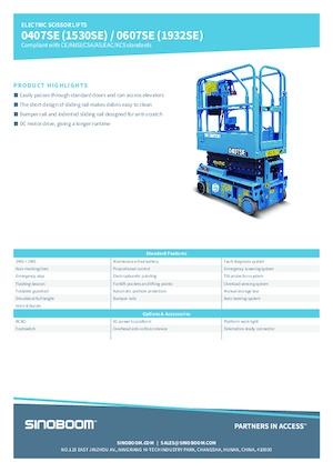 Dizalice na škare na kotačima Sinoboom 1530SE