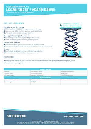 Dizalice na škare na kotačima Sinoboom 1623RE 