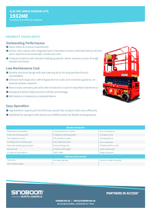 Dizalice na škare na kotačima Sinoboom 1932ME