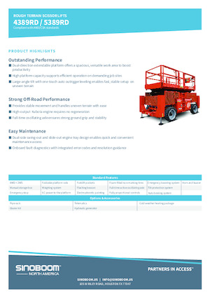 Dizalice na škare na kotačima Sinoboom 5389RD