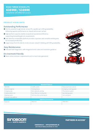 Dizalice na škare na kotačima Sinoboom 5389RE