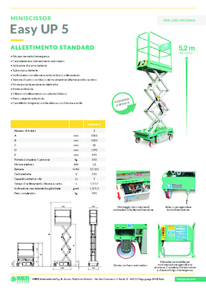 Dizalice na škare na kotačima Imer Easy UP 5