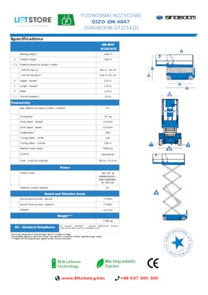 Dizalice na škare na kotačima Sinoboom GN 4647