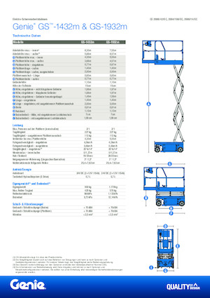 Dizalice na škare na kotačima Genie GS-1432m E-Drive