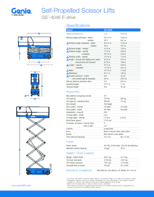 Dizalice na škare na kotačima Genie GS-4046