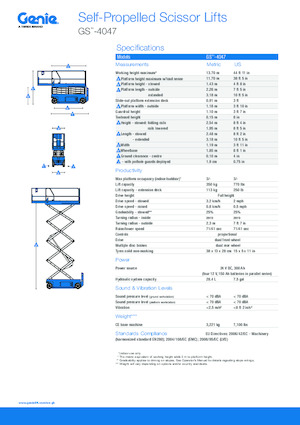 Dizalice na škare na kotačima Genie GS-4047