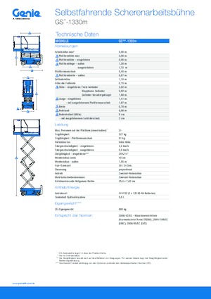 Dizalice na škare na kotačima Genie GS-1330