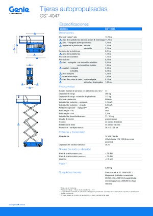 Dizalice na škare na kotačima Genie GS-4047