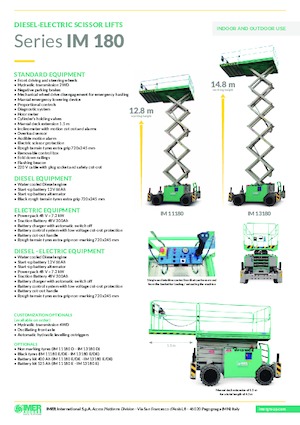 Dizalice na škare na kotačima Imer IM 13180 E