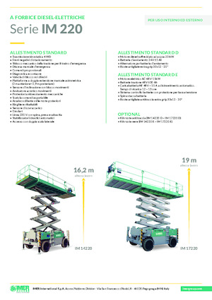 Dizalice na škare na kotačima Imer IM 14220 D