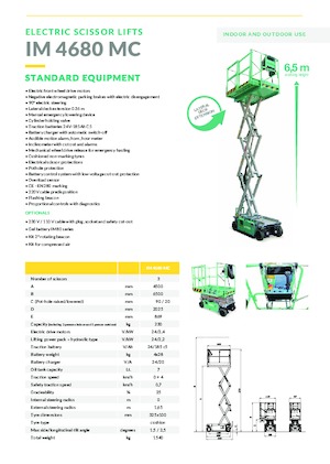 Dizalice na škare na kotačima Imer IM 4680 MC