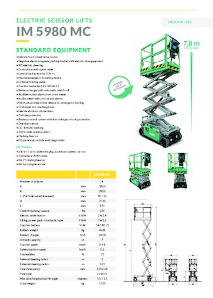 Dizalice na škare na kotačima Imer IM 5980 MC