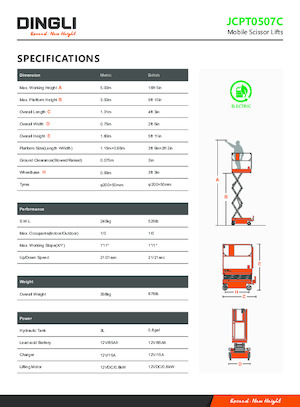 Dizalice na škare na kotačima Dingli JCPT0507C