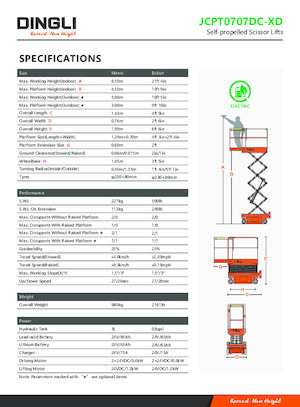 Dizalice na škare na kotačima Dingli JCPT0707DC-XD
