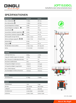 Dizalice na škare na kotačima Dingli JCPT1523DCL
