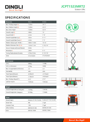 Dizalice na škare na kotačima Dingli JCPT1523MRT2