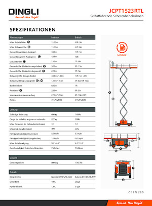 Dizalice na škare na kotačima Dingli JCPT1523RTL