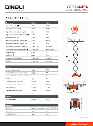 Dizalice na škare na kotačima Dingli JCPT1523RTL