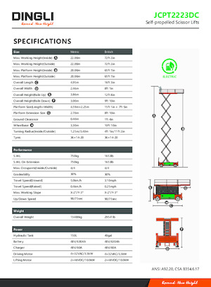 Dizalice na škare na kotačima Dingli JCPT2223DC