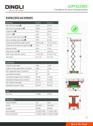 Dizalice na škare na kotačima Dingli JCPT2223DC
