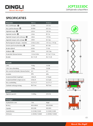 Dizalice na škare na kotačima Dingli JCPT2223DC