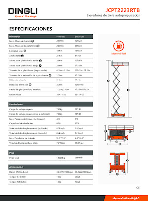 Dizalice na škare na kotačima Dingli JCPT2223RTB