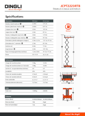 Dizalice na škare na kotačima Dingli JCPT2223RTB