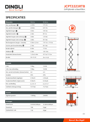Dizalice na škare na kotačima Dingli JCPT2223RTB