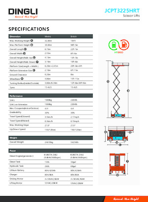 Dizalice na škare na kotačima Dingli JCPT3225HRT