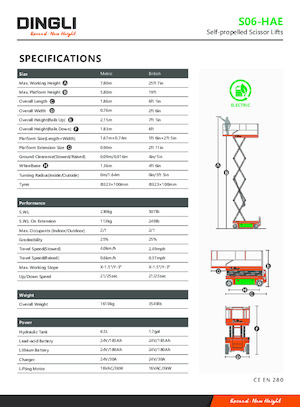 Dizalice na škare na kotačima Dingli S06-HAE