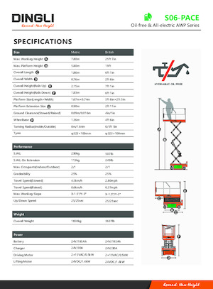Dizalice na škare na kotačima Dingli S06-PACE